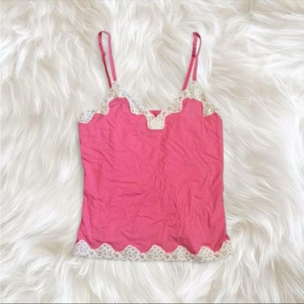 Banana Republic Pink Lace Trim Camisole Tank Top